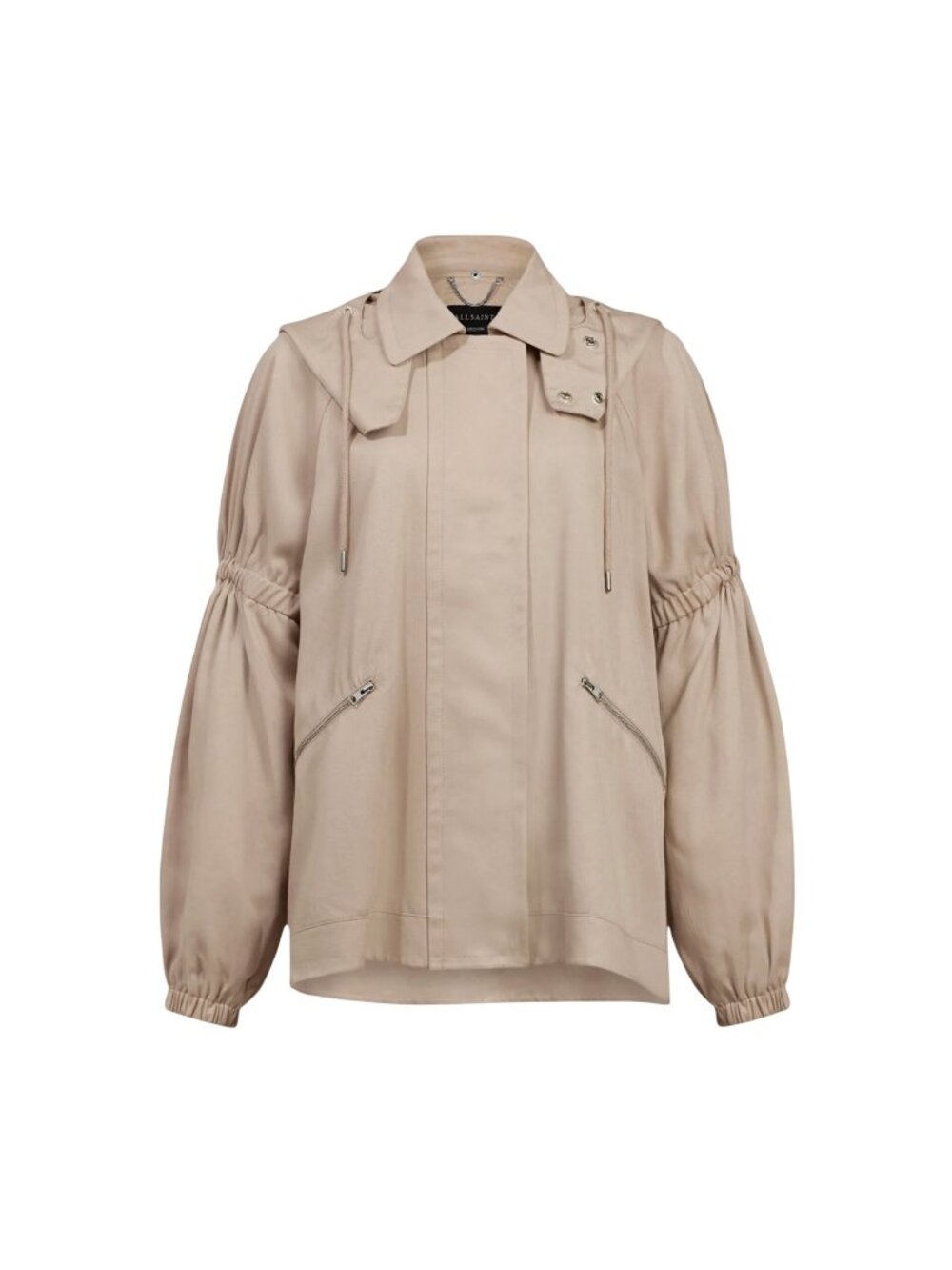 AllSaints Cherry Jacket in Barley Beige Hooded Zip Front S All Saints